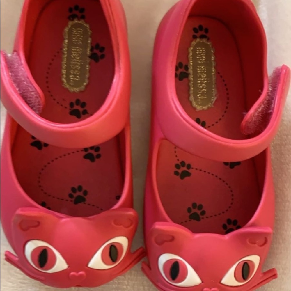 EUC Mini Melissa pink cat shoes